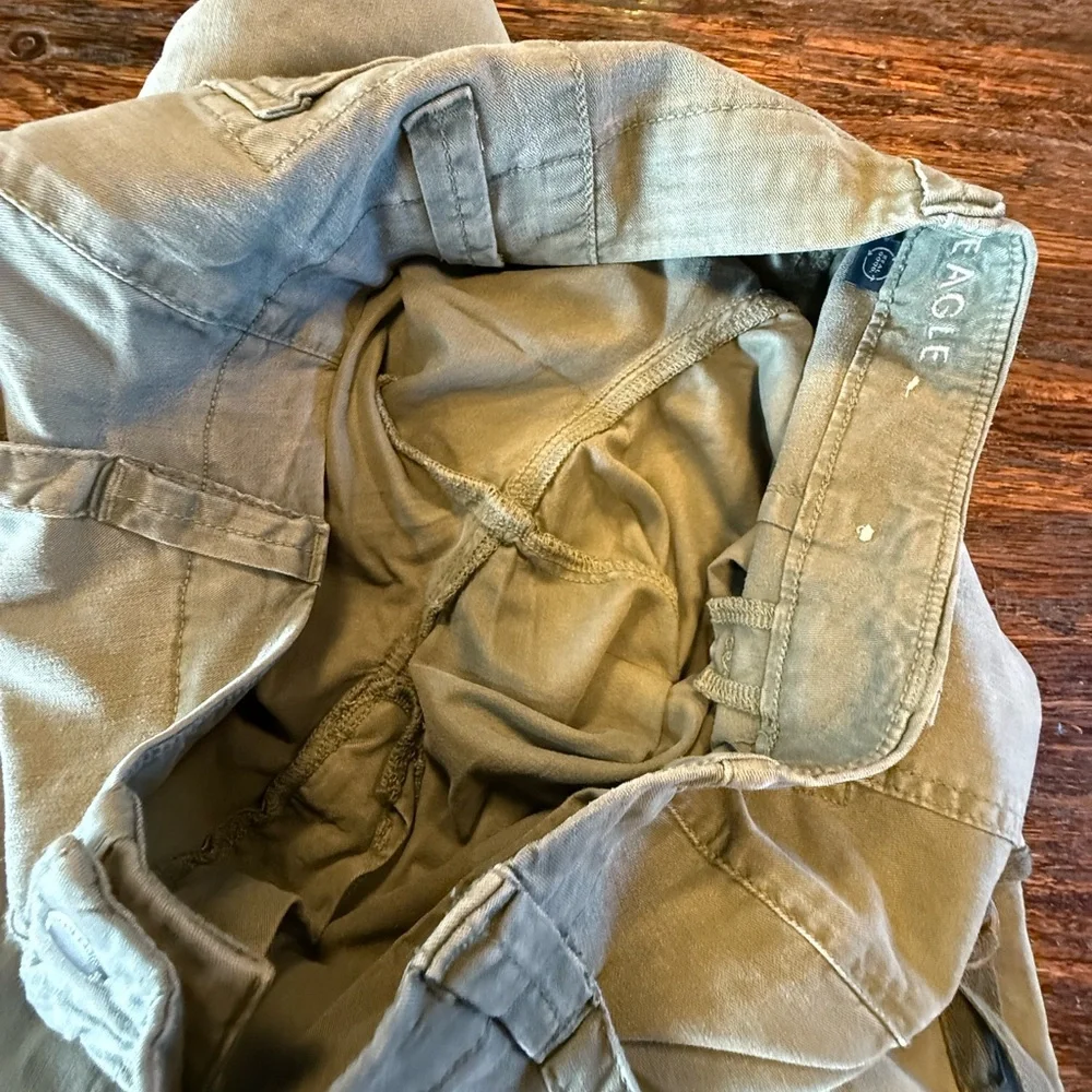 American Eagle AE Green Cargo Wide Leg Pants Stretch 6 - Picture 10 of 16